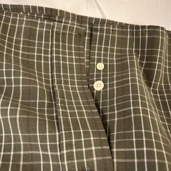 Men's Casual Button Down Long Sleeve Green and White Plaid Shirt from Puritan XL - Picture 2 of 6